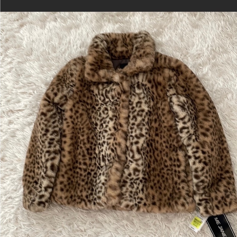 Girls Faux fur Leopard Coat